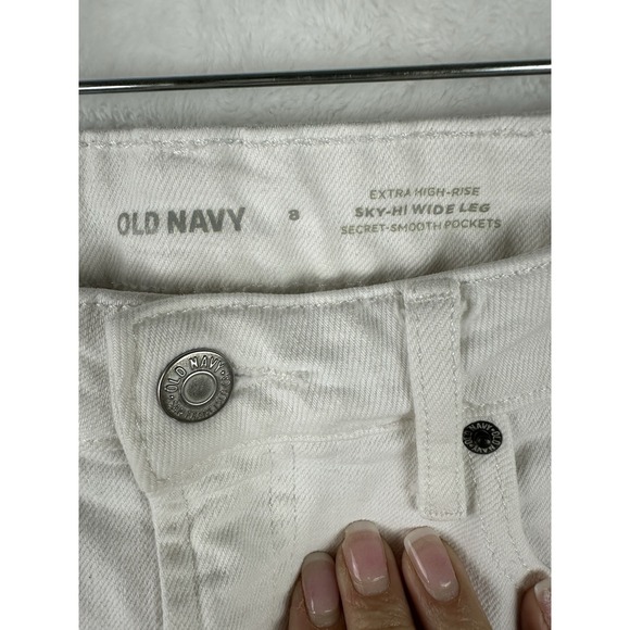 Old Navy Womens White Jeans 8 Sky Hi Wide Leg Please See Measurements Runs Big! - Picture 5 of 15
